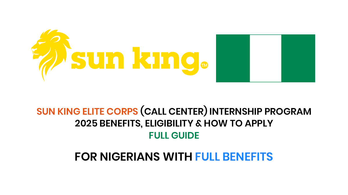 Sun King Elite Corps Internship Program in Nigeria.