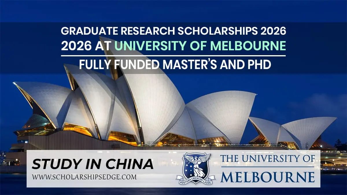 University of Melbourne Graduate Research Scholarships are available to 600 Master's and PhD students in Australia.