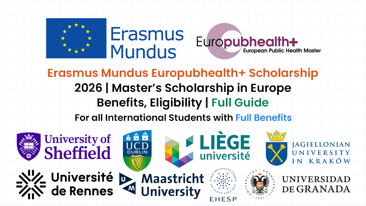 Erasmus Mundus Masters in Public Health Scholarship for international students to pursue a Fully Funded Master's degree in Europe.