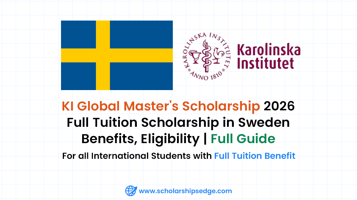 The KI Global Master's Scholarship is offered by Karolinska Institute to support non-EU/EEA international students to study a master's in Sweden.