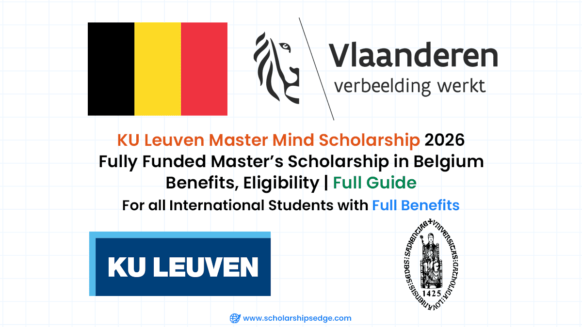 The Master Mind Scholarship is offered by the Flemish Ministry of Education and Training in collaboration with KU Leuven to attract outstanding international students.