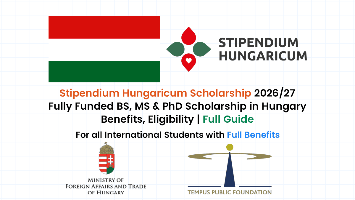 Stipendium Hungaricum Scholarship offers Fully Funded Bachelor's, Master's, and PhD scholarships in Hungary to all international students.