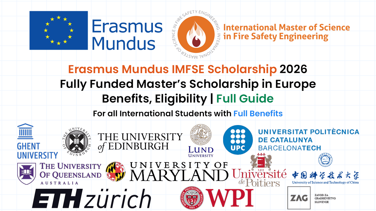 Erasmus Mundus IMFSE Scholarship for international students to pursue a Fully Funded Master's degree in Europe.
