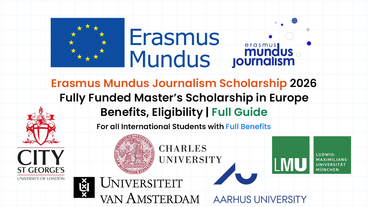 Erasmus Mundus Journalism Scholarship for international students to pursue a Fully Funded Master's degree in Europe.