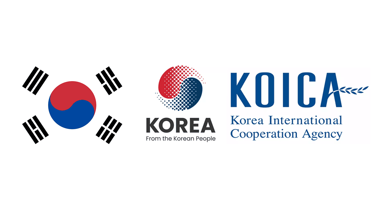 The image features the South Korean flag and the KOICA Scholarship logo on a white background.