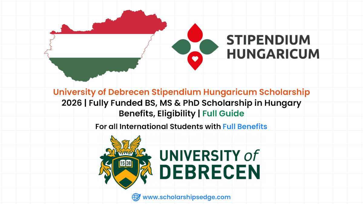 University of Debrecen Stipendium Hungaricum Scholarship Programme for international students to study Bachelor’s, Master’s, and PhD in Hungary.