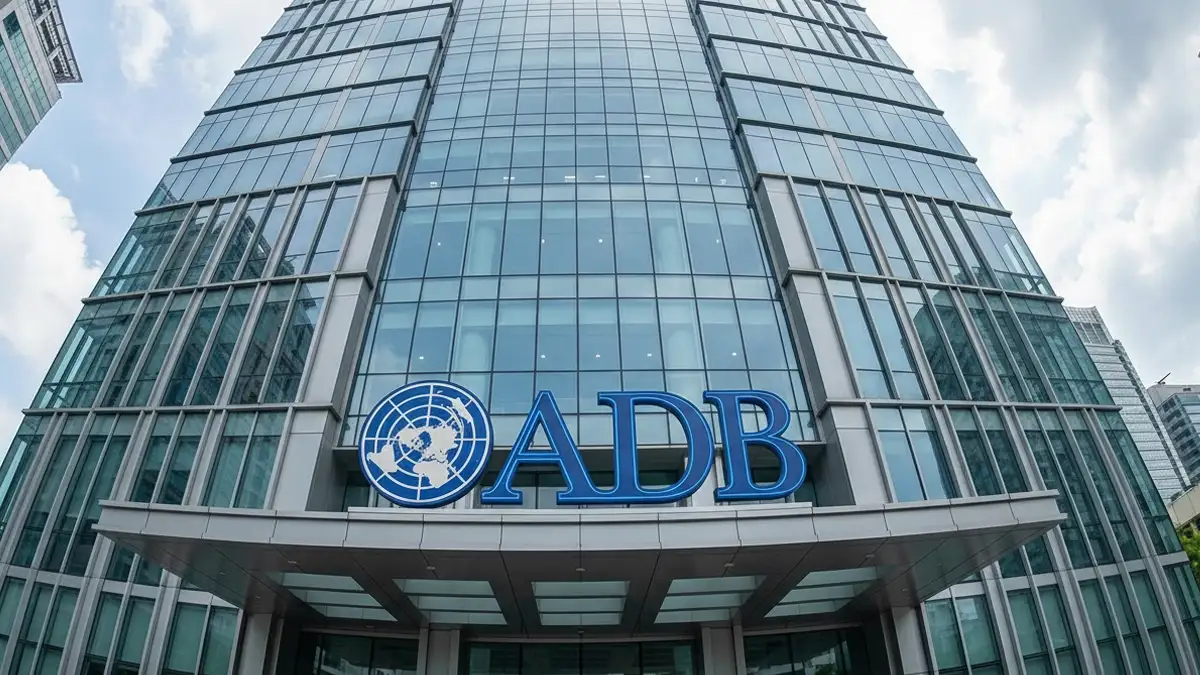 logo of the asian development bank on building.