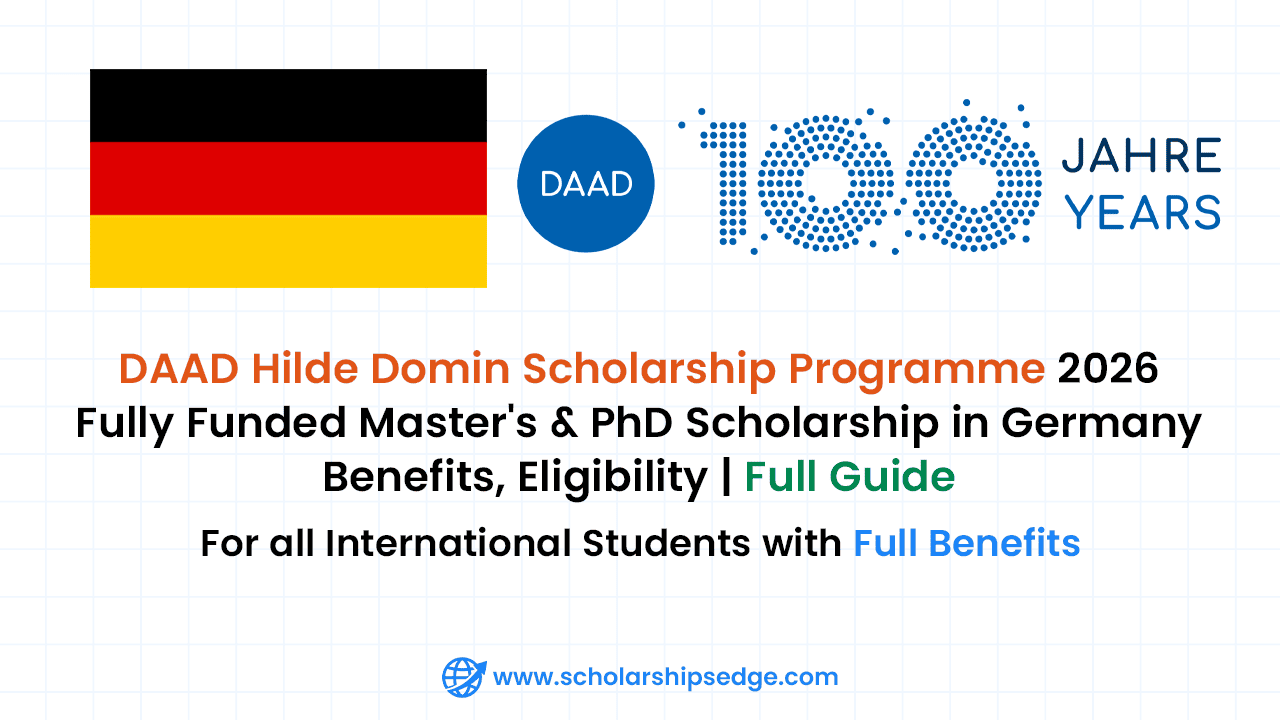 DAAD Hilde Domin Scholarship Programme offers Fully Funded Master's and PhD Scholarship opportunities in Germany.