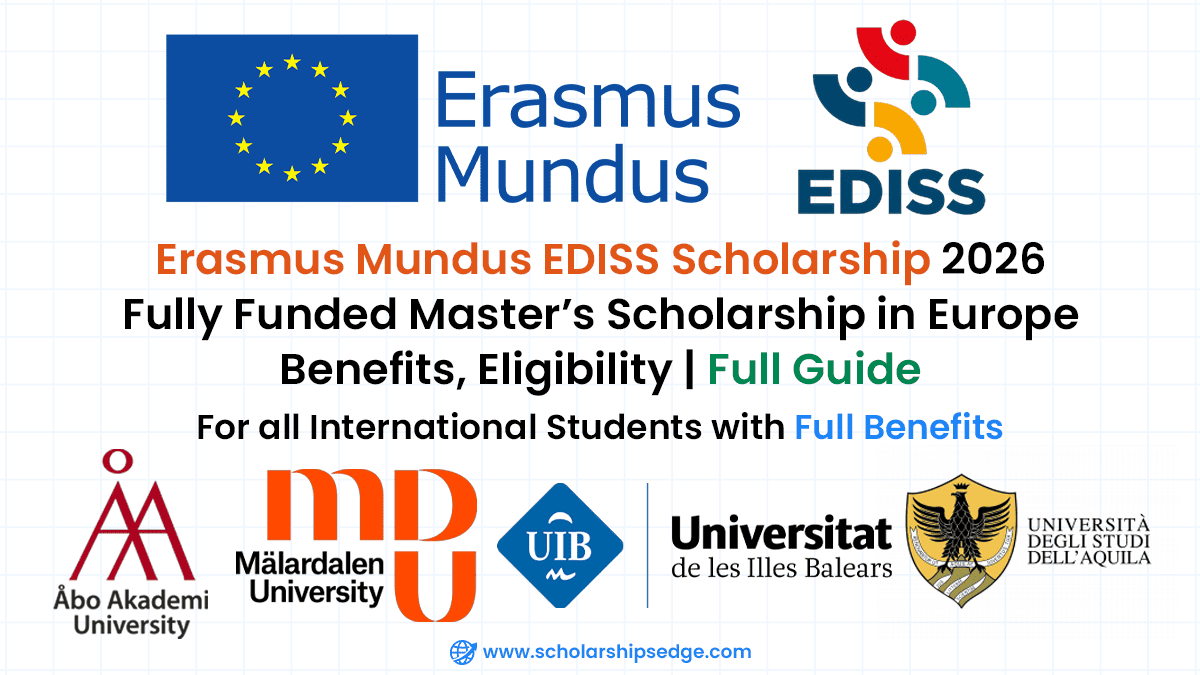 Erasmus Mundus EDISS Scholarship for international students to pursue a Fully Funded Master's degree in Europe.