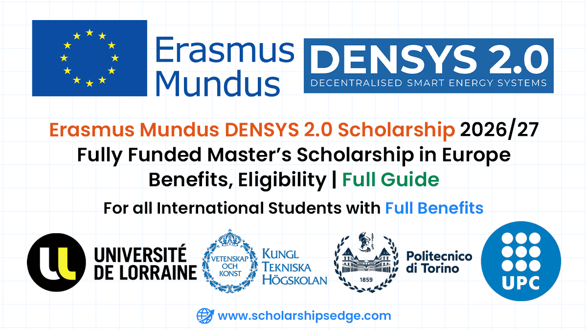Erasmus Mundus DENSYS Scholarship for international students to pursue a Fully Funded Master's degree in Europe.