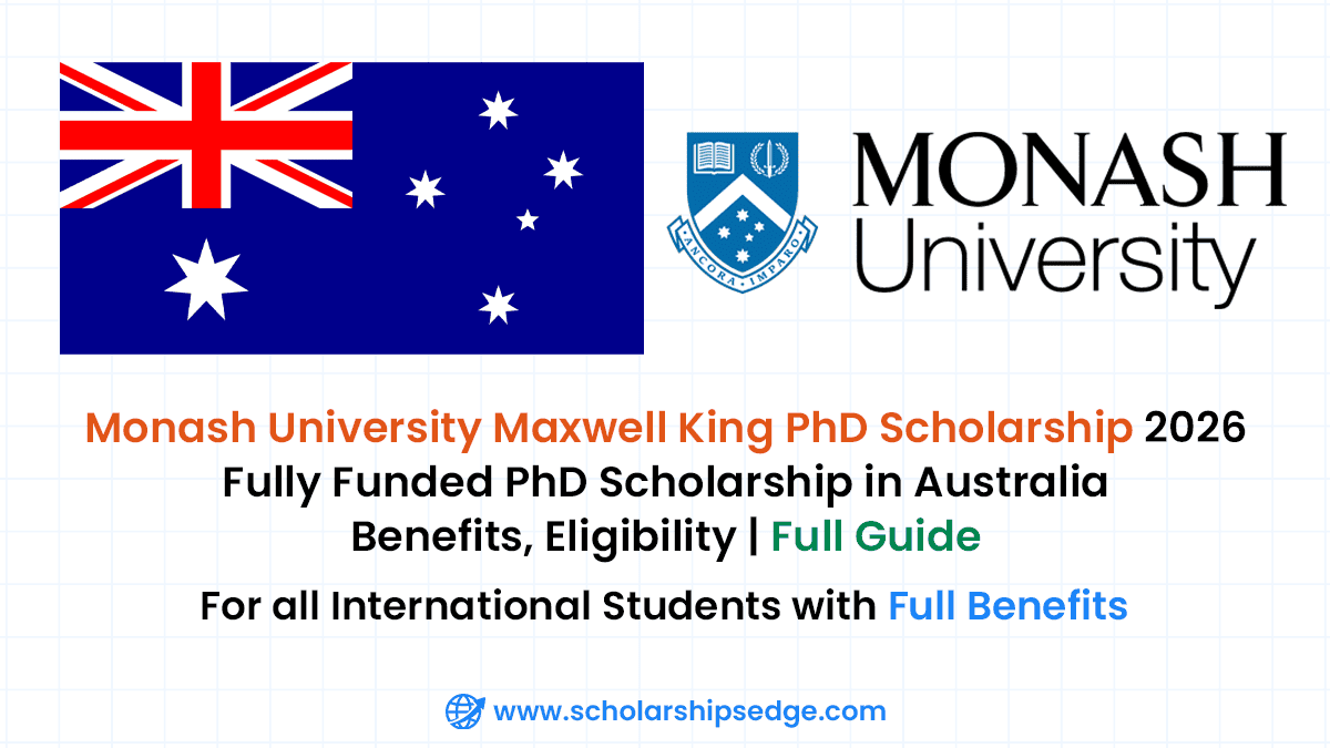 Maxwell King PhD Scholarship 2026: Fully Funded Opportunity at Monash University for International Students