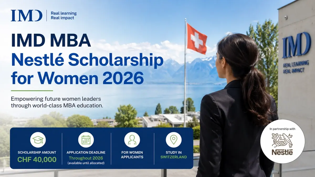 IMD MBA Nestlé Scholarship for Women 2026 in Switzerland