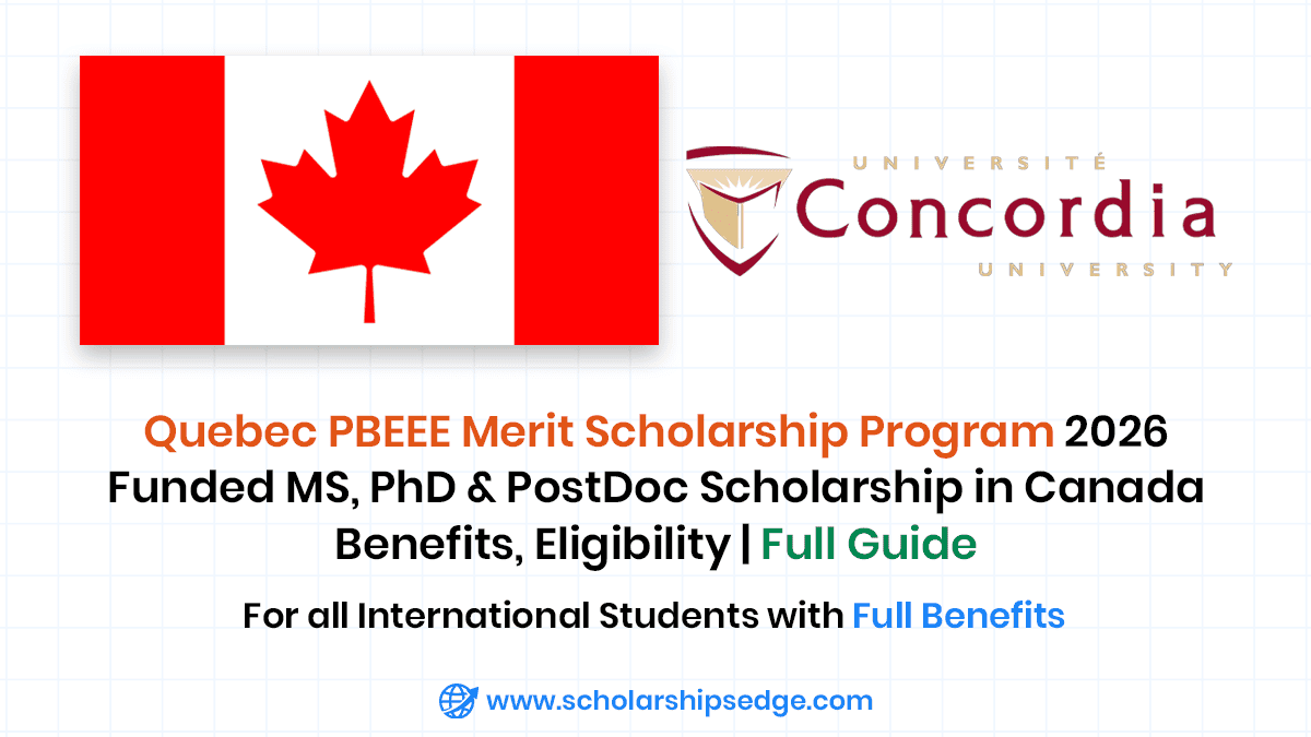 Quebec PBEEE Merit Scholarship Program 2026 in Canada