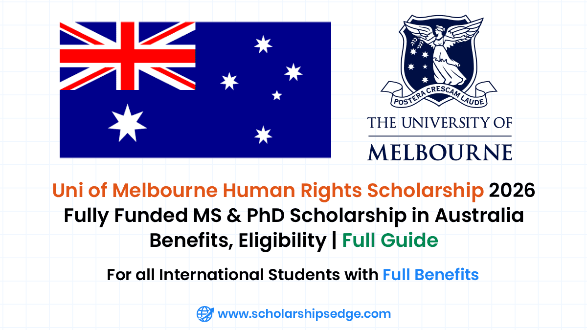 University of Melbourne Human Rights Scholarship 2026: Fully Funded Graduate Research Opportunity in Australia