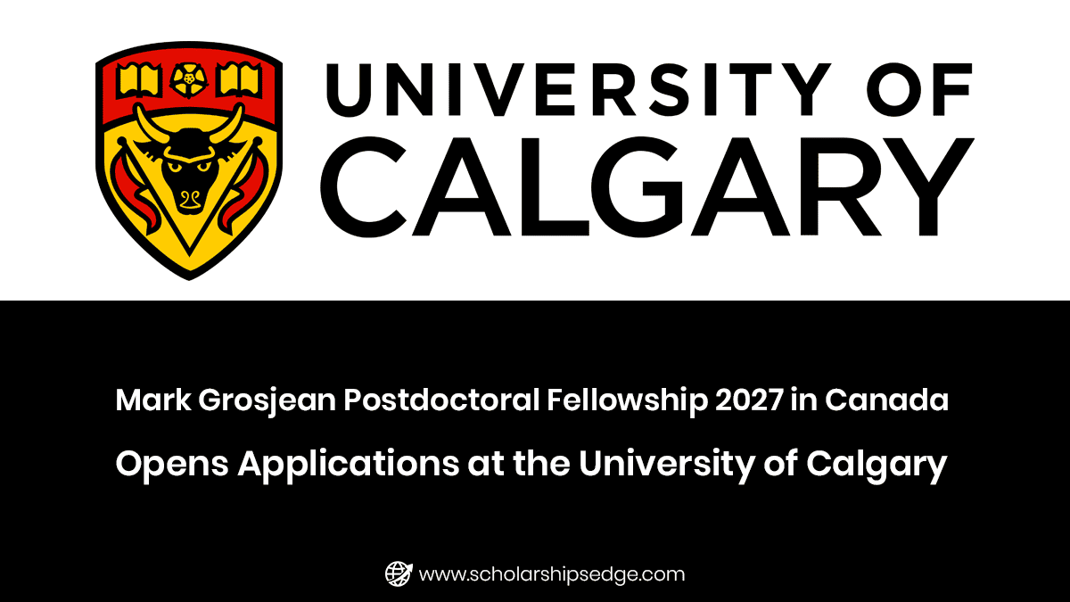 Mark Grosjean Postdoctoral Fellowship 2027 in Canada