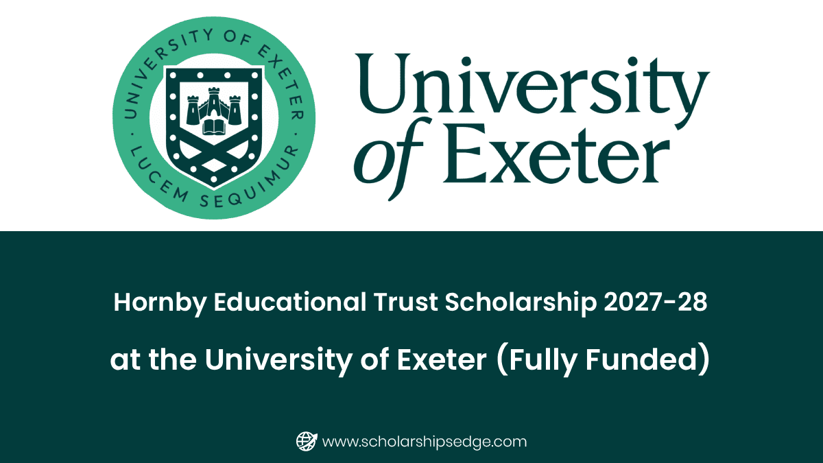 Hornby Scholarship 2027-28 at University of Exeter