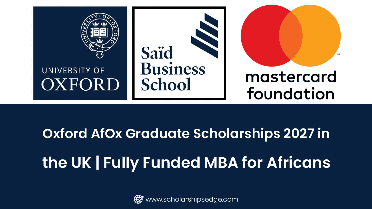 Oxford AfOx Graduate Scholarships 2027 in the UK