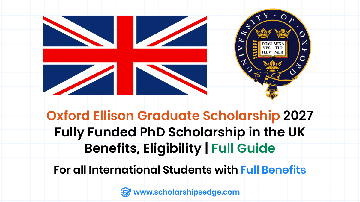 Ellison Graduate Scholarship 2027 at Oxford University