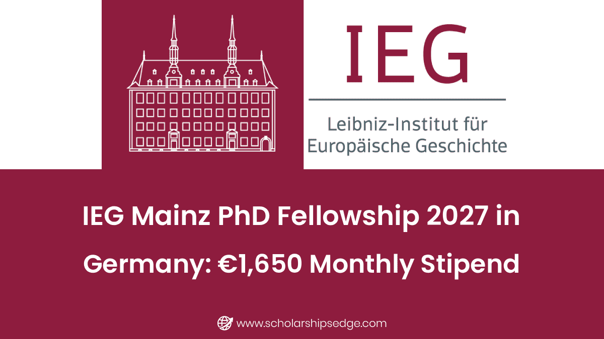 IEG Mainz PhD Fellowship 2027 in Germany
