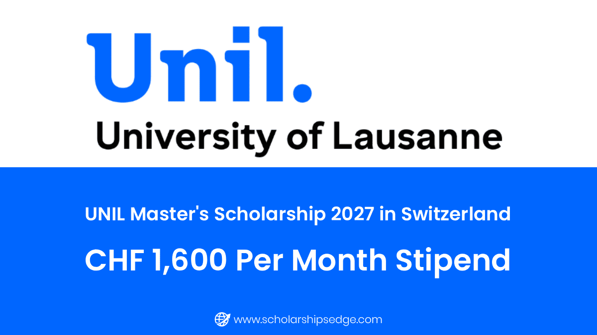 UNIL Master's Scholarship 2027 in Switzerland