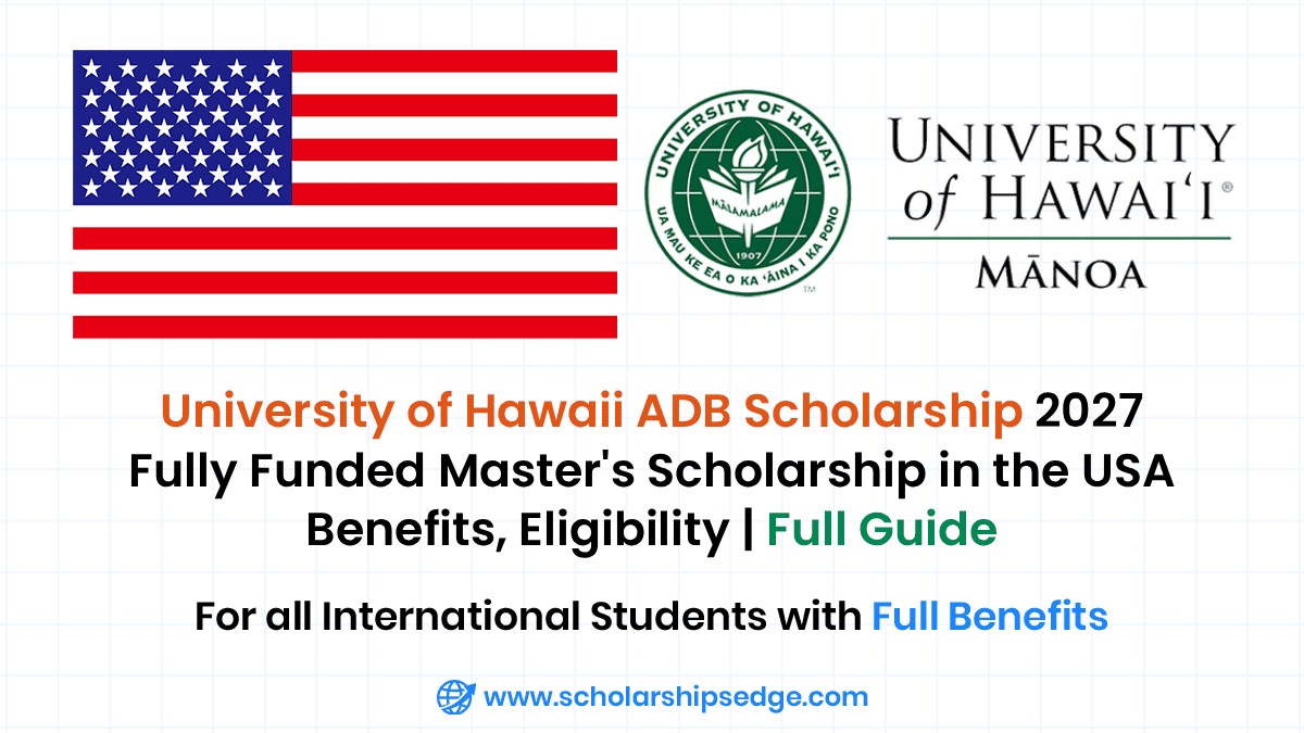 University of Hawaii ADB Scholarship 2027 in USA